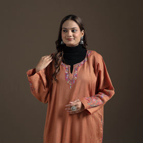 Kashmiri Sozni Hand Embroidered Handwoven Merino Wool Pheran 19