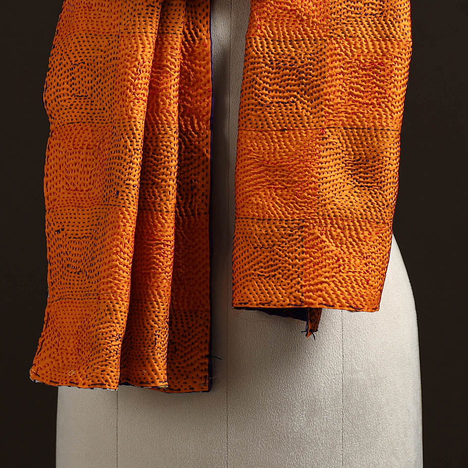 Reversible Silk Bengal Hand Kantha Stitch Stole 161