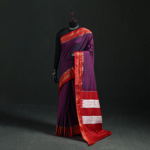 Ilkal Weave Silk Cotton Zari Border Saree with Blouse Piece 24