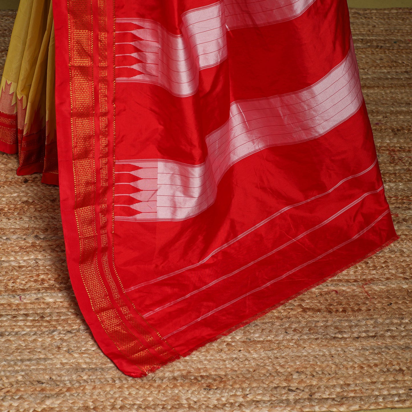 Yellow - mercerized cotton ilkal saree with blouse 31