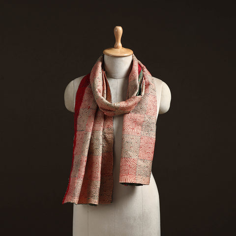 Reversible Silk Bengal Hand Kantha Stitch Stole 162