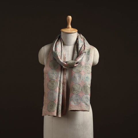 Reversible Silk Bengal Hand Kantha Stitch Stole 163