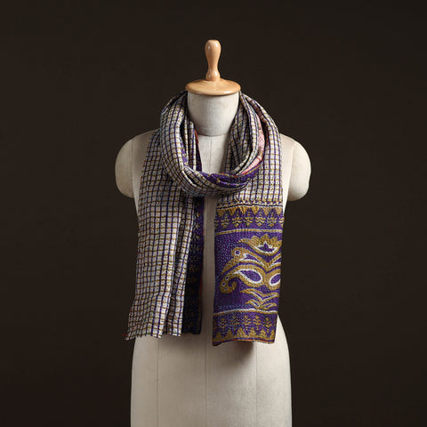 Reversible Silk Bengal Hand Kantha Stitch Stole 164