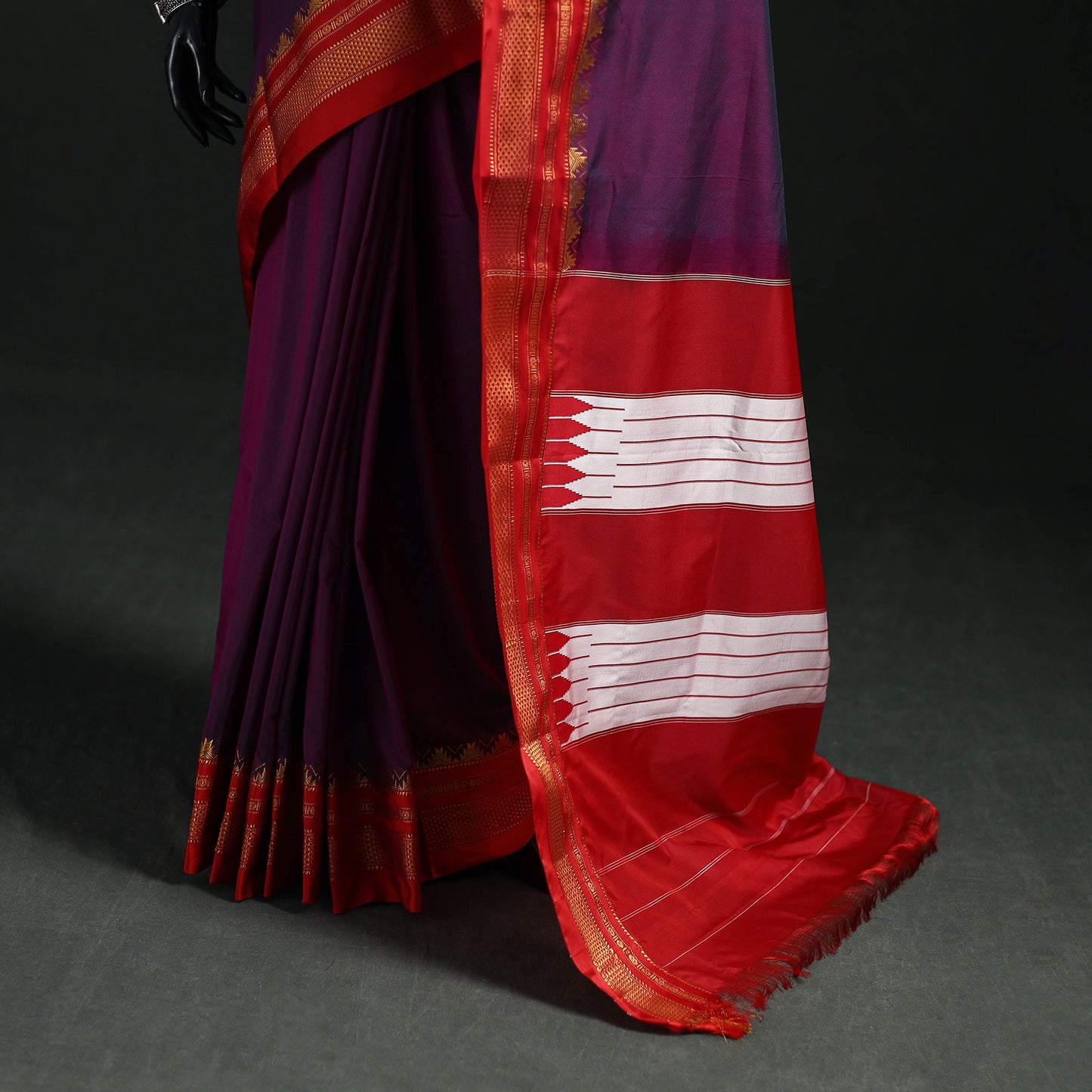 Ilkal Weave Silk Cotton Zari Border Saree with Blouse Piece 24