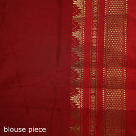 Ilkal Weave Silk Cotton Zari Border Saree with Blouse Piece 24