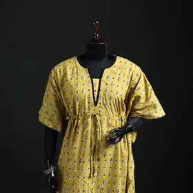 Akola Hand Block Print Natural Dyed Cotton Kaftan (Medium) 62
