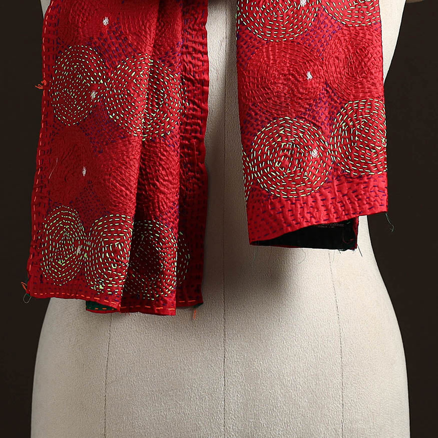 Reversible Silk Bengal Hand Kantha Stitch Stole 167