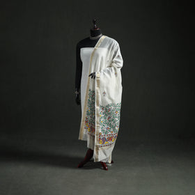 Handloom Chanderi Silk Handpainted Madhubani Dupatta with Zari Border 47