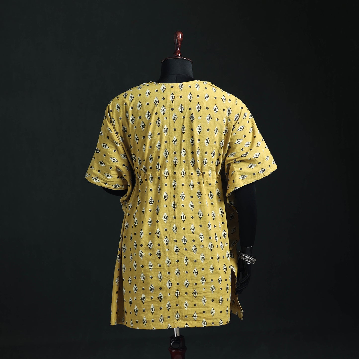 Akola Hand Block Print Natural Dyed Cotton Kaftan (Medium) 62