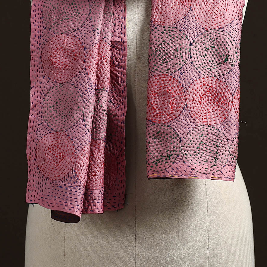 Reversible Silk Bengal Hand Kantha Stitch Stole 169