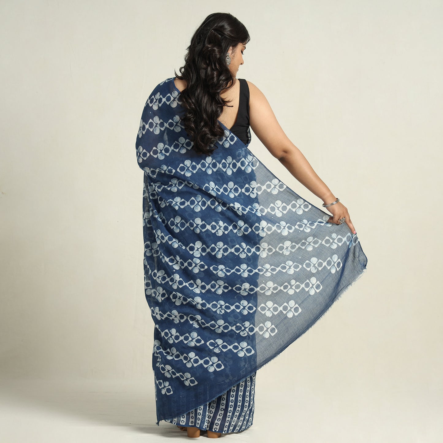 hand batik printed saree