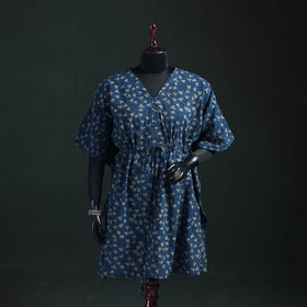 Akola Hand Block Print Natural Dyed Cotton Kaftan (Medium) 63