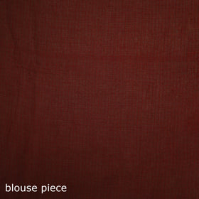 Maroon - Nazaakat Kota Doria Cotton Plain Saree with Blouse Piece & Earrings 18
