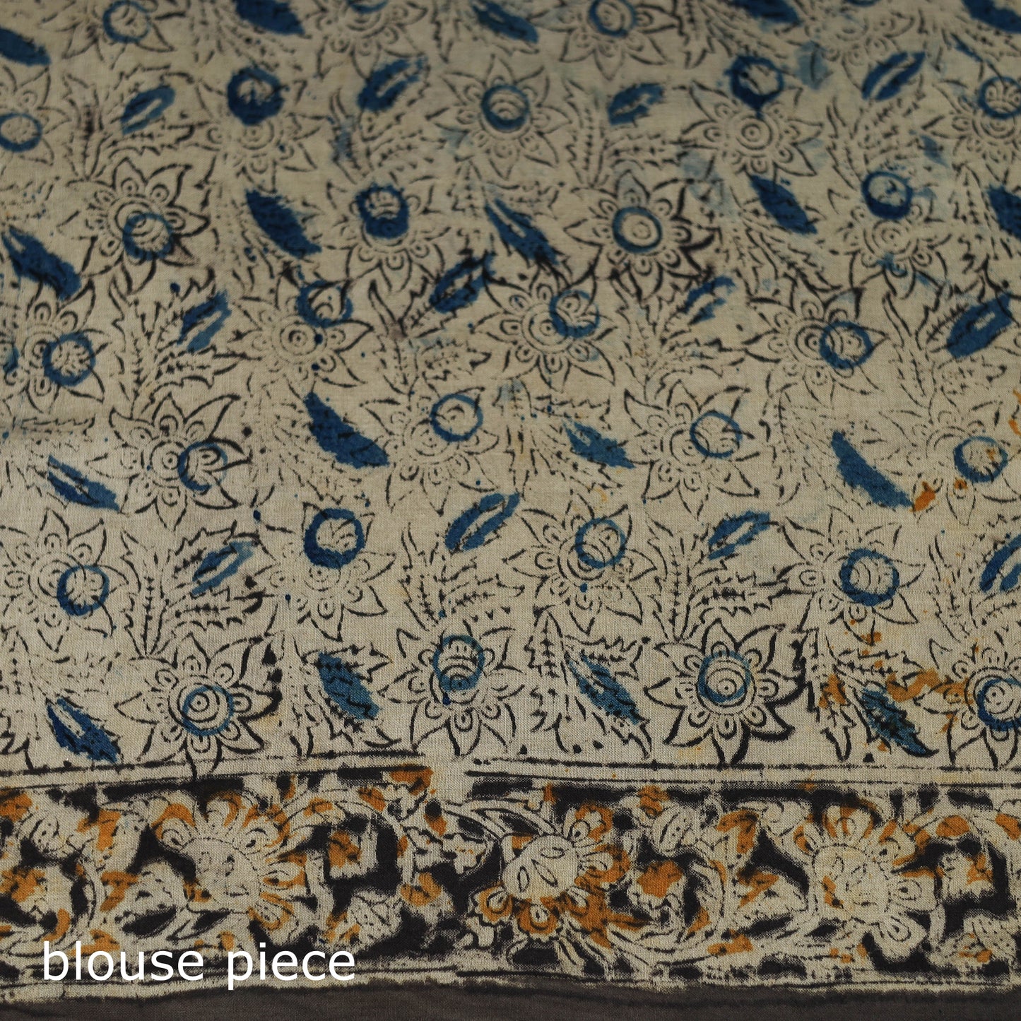 Pedana Hand Block Print Natural Dyed Cotton Kalamkari Saree 12