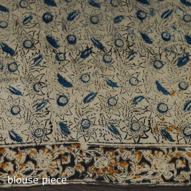 Pedana Hand Block Print Natural Dyed Cotton Kalamkari Saree 12