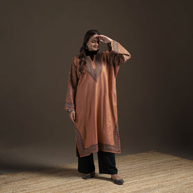 Kashmiri Heavy Sozni Hand Embroidered Handwoven Merino Wool Pheran 21