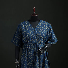 Akola Hand Block Print Natural Dyed Cotton Kaftan (Medium) 63