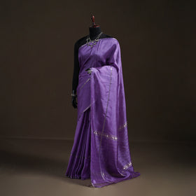 Purple - Mangalagiri Handwoven Pure Silk Pattu Saree 32