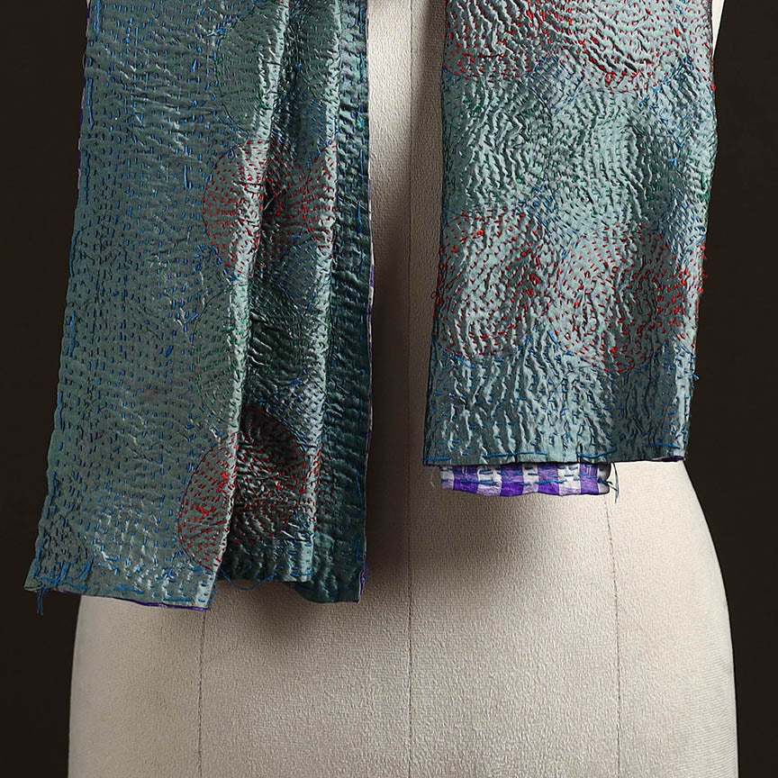 Reversible Silk Bengal Hand Kantha Stitch Stole 172