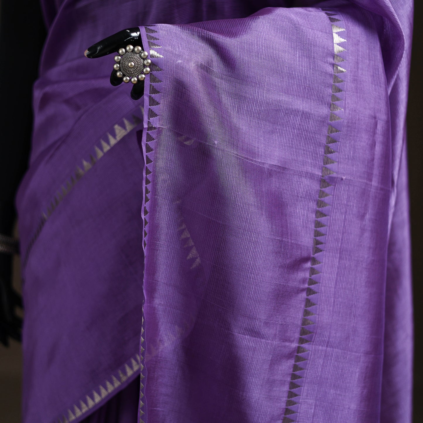 Purple - Mangalagiri Handwoven Pure Silk Pattu Saree 32
