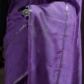 Purple - Mangalagiri Handwoven Pure Silk Pattu Saree 32
