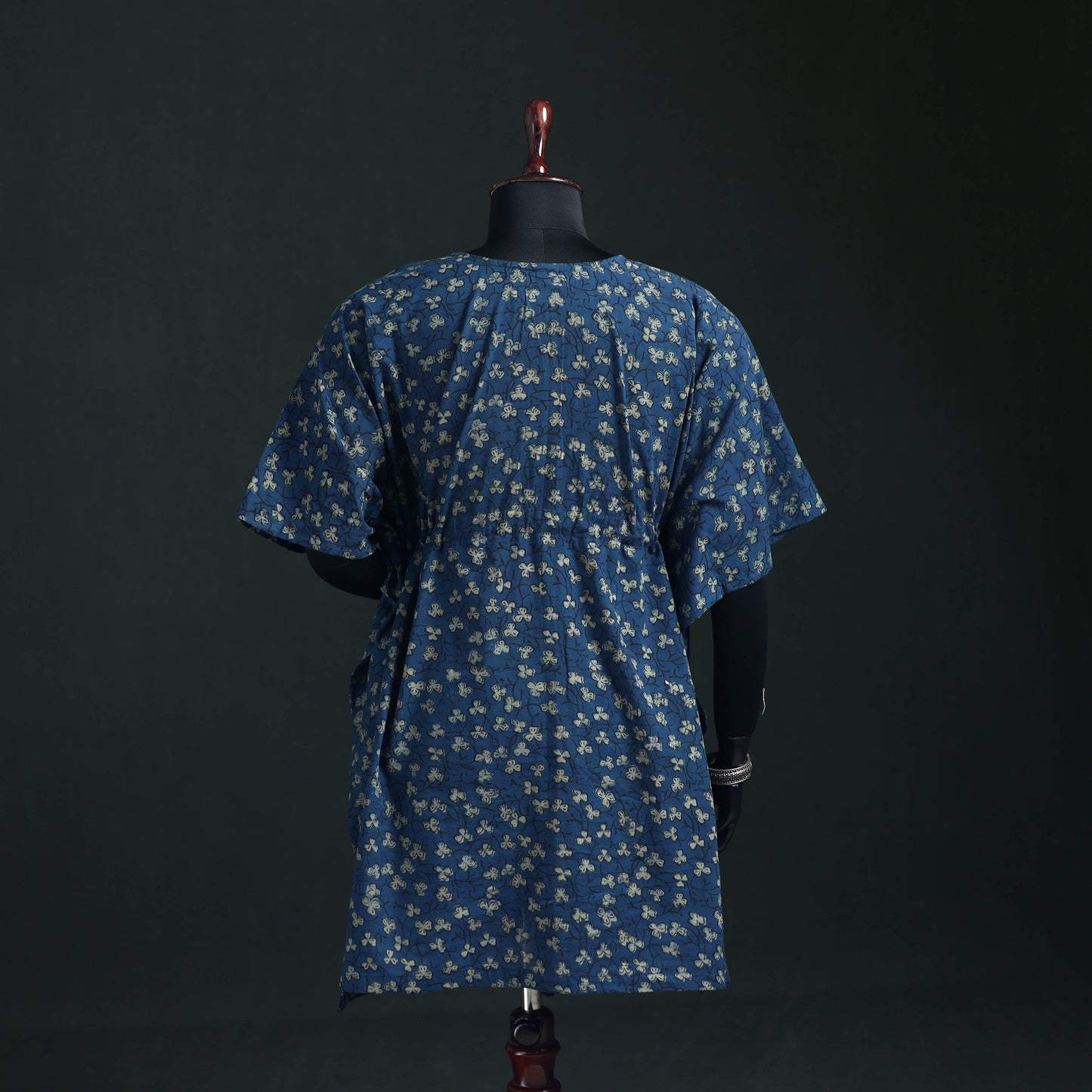 Akola Hand Block Print Natural Dyed Cotton Kaftan (Medium) 63