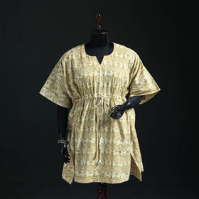 Akola Hand Block Print Natural Dyed Cotton Kaftan (Medium) 64