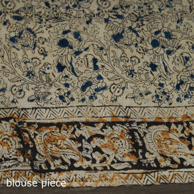 Pedana Hand Block Print Natural Dyed Cotton Kalamkari Saree 13