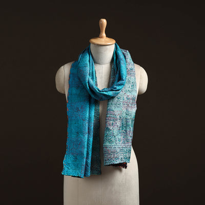 Reversible Silk Bengal Hand Kantha Stitch Stole 178