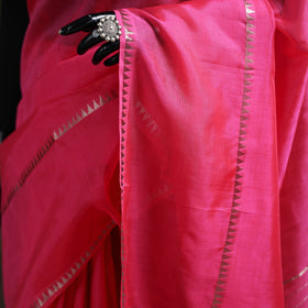Pink - Mangalagiri Handwoven Pure Silk Pattu Saree 33