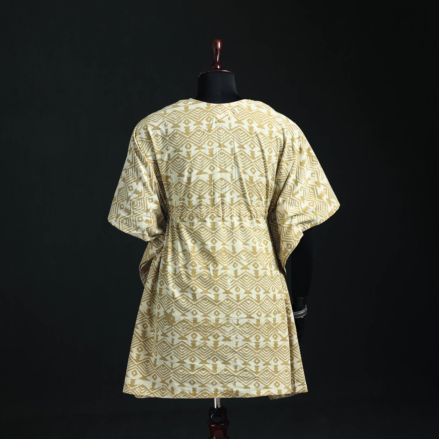 Akola Hand Block Print Natural Dyed Cotton Kaftan (Medium) 64