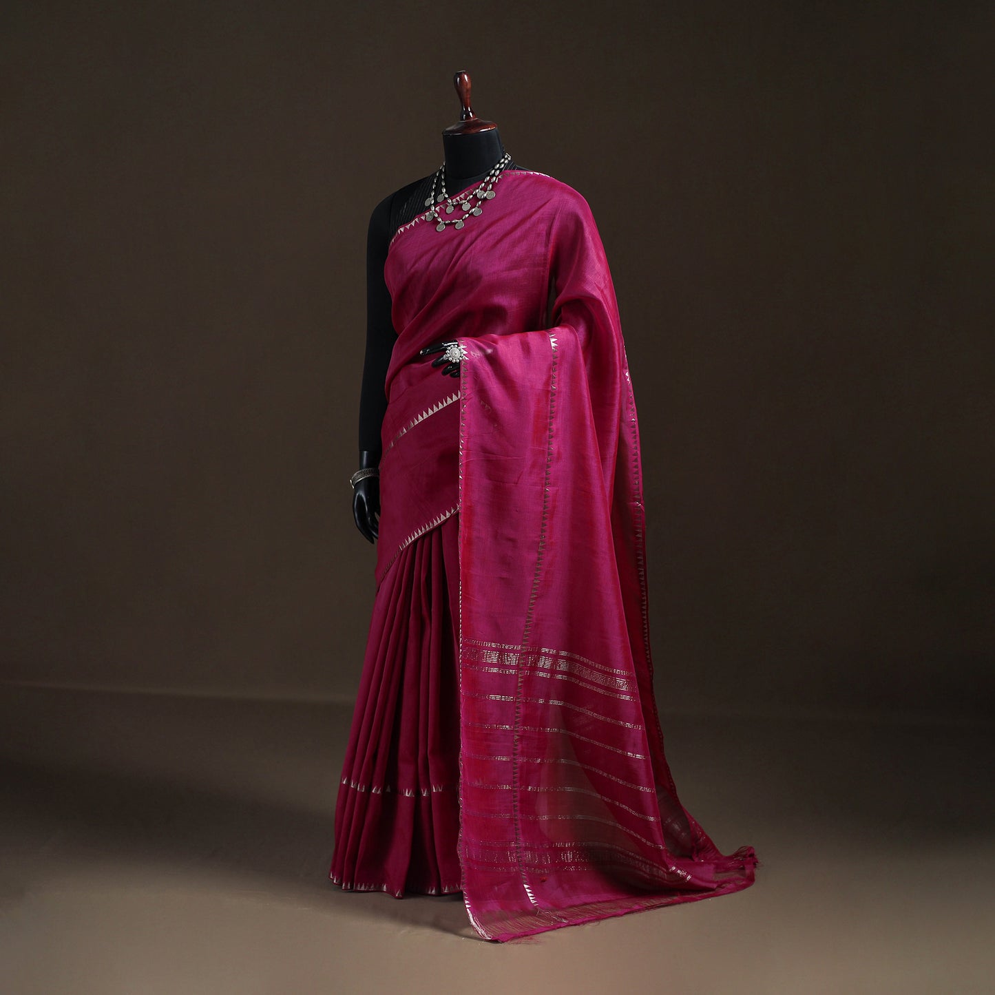 Pink - Mangalagiri Handwoven Pure Silk Pattu Saree 34