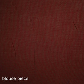 Maroon - Nazaakat Kota Doria Cotton Plain Saree with Blouse Piece & Earrings 19