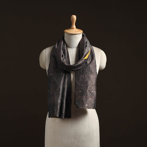 Reversible Silk Bengal Hand Kantha Stitch Stole 183