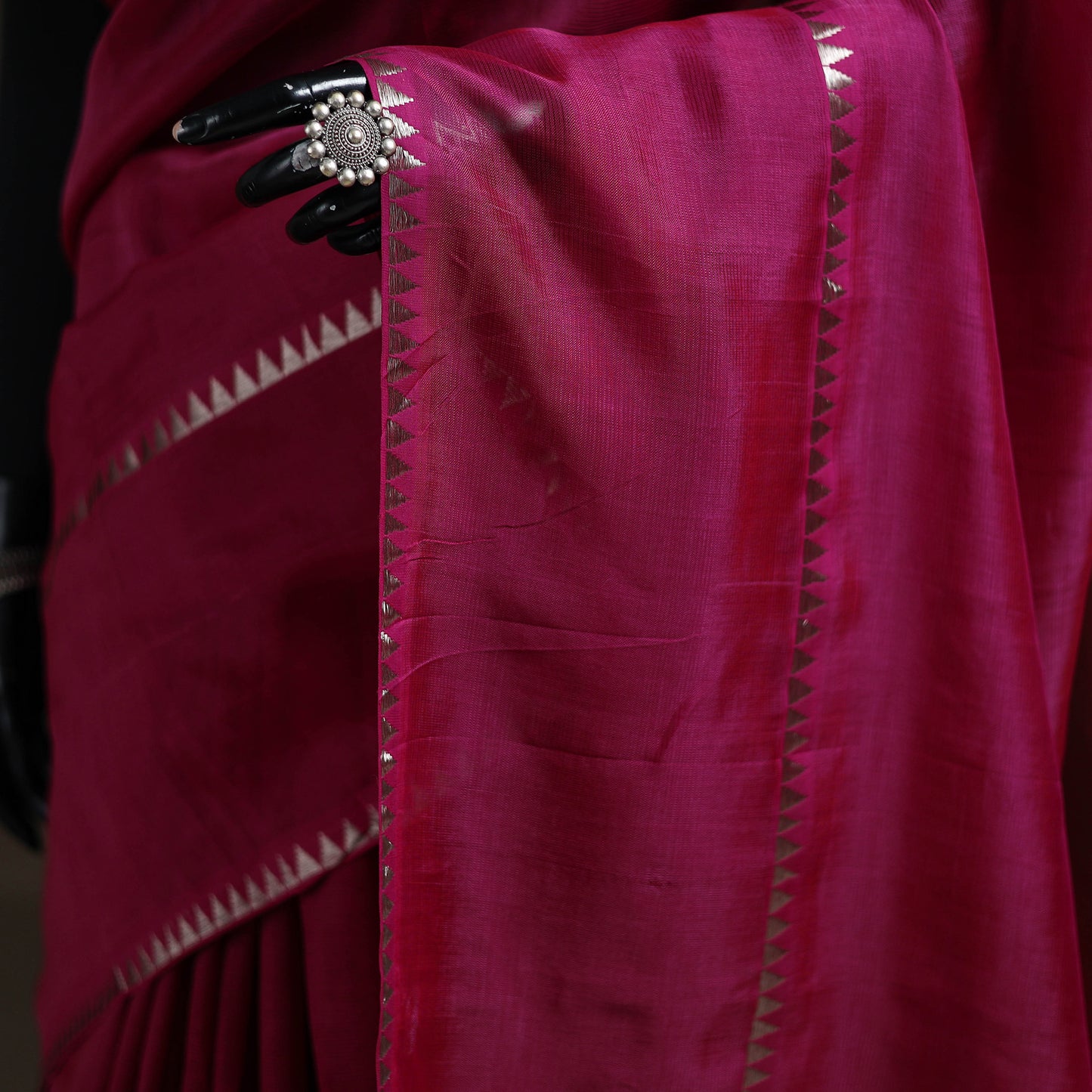 Pink - Mangalagiri Handwoven Pure Silk Pattu Saree 34