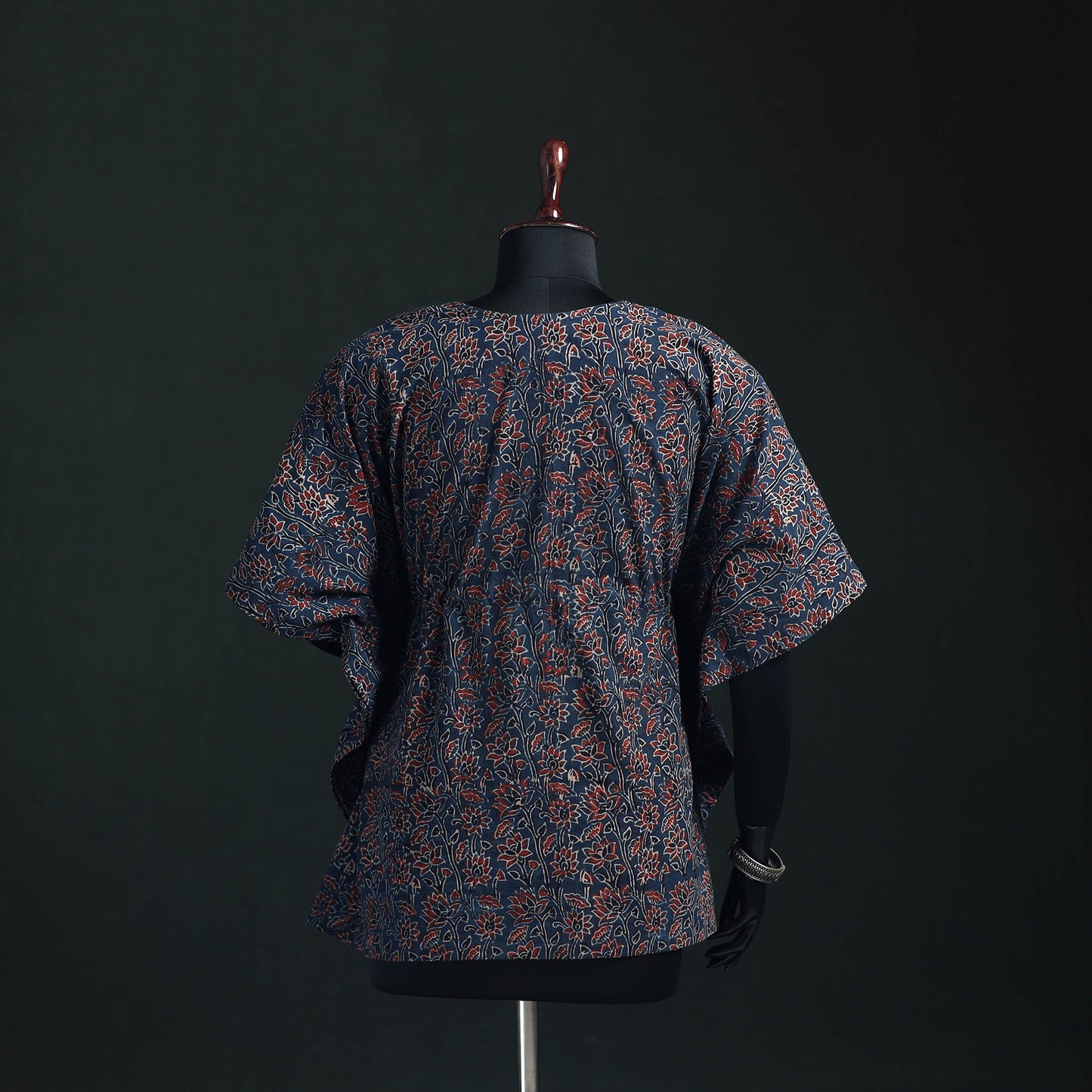 Ajrakh Hand Block Print Natural Dyed Cotton Kaftan (Short) 69