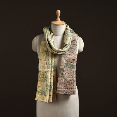 Reversible Silk Bengal Hand Kantha Stitch Stole 185