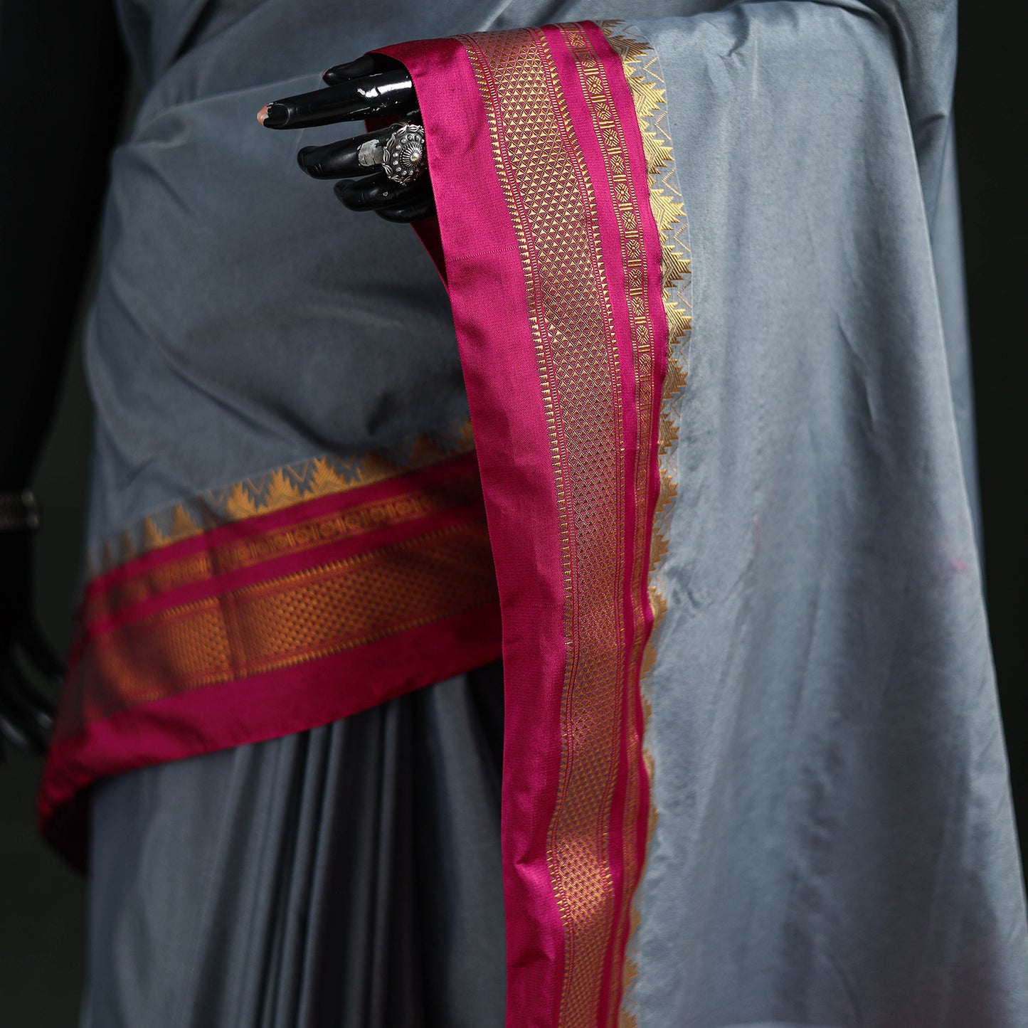 Ilkal Weave Silk Cotton Zari Border Saree with Blouse Piece 29
