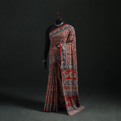 Pedana Hand Block Print Natural Dyed Cotton Kalamkari Saree 50