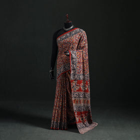 Pedana Hand Block Print Natural Dyed Cotton Kalamkari Saree 50