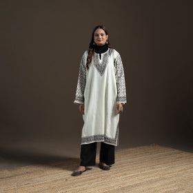 Kashmiri Heavy Sozni Hand Embroidered Handwoven Merino Wool Pheran 24