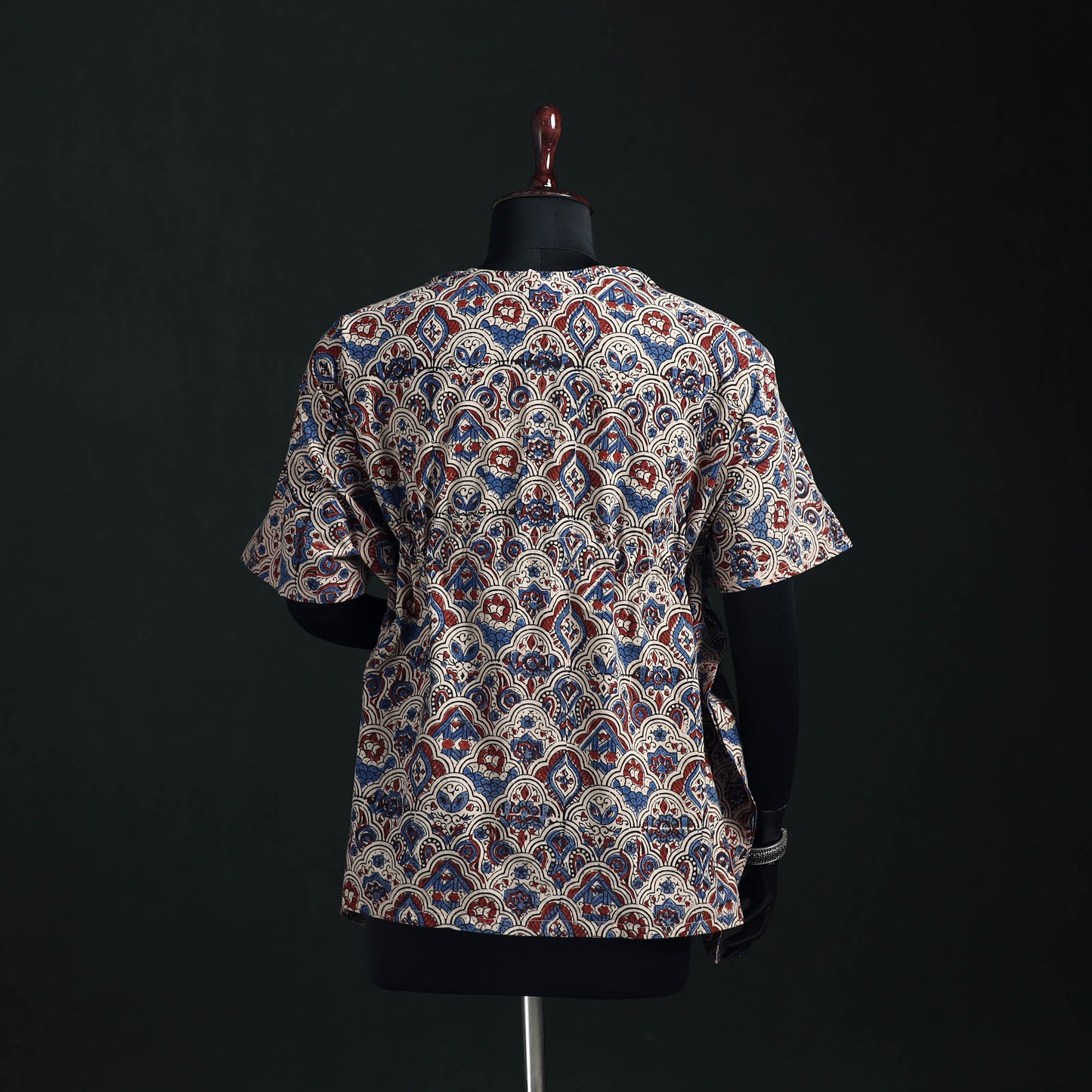 Ajrakh Hand Block Print Natural Dyed Cotton Kaftan (Short) 70