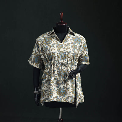 Ajrakh Hand Block Print Natural Dyed Cotton Kaftan (Short) 71