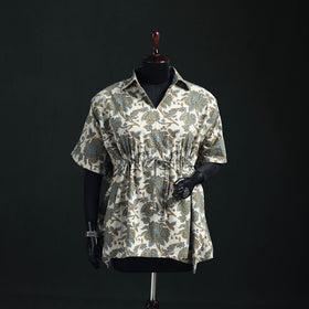 Ajrakh Hand Block Print Natural Dyed Cotton Kaftan (Short) 71