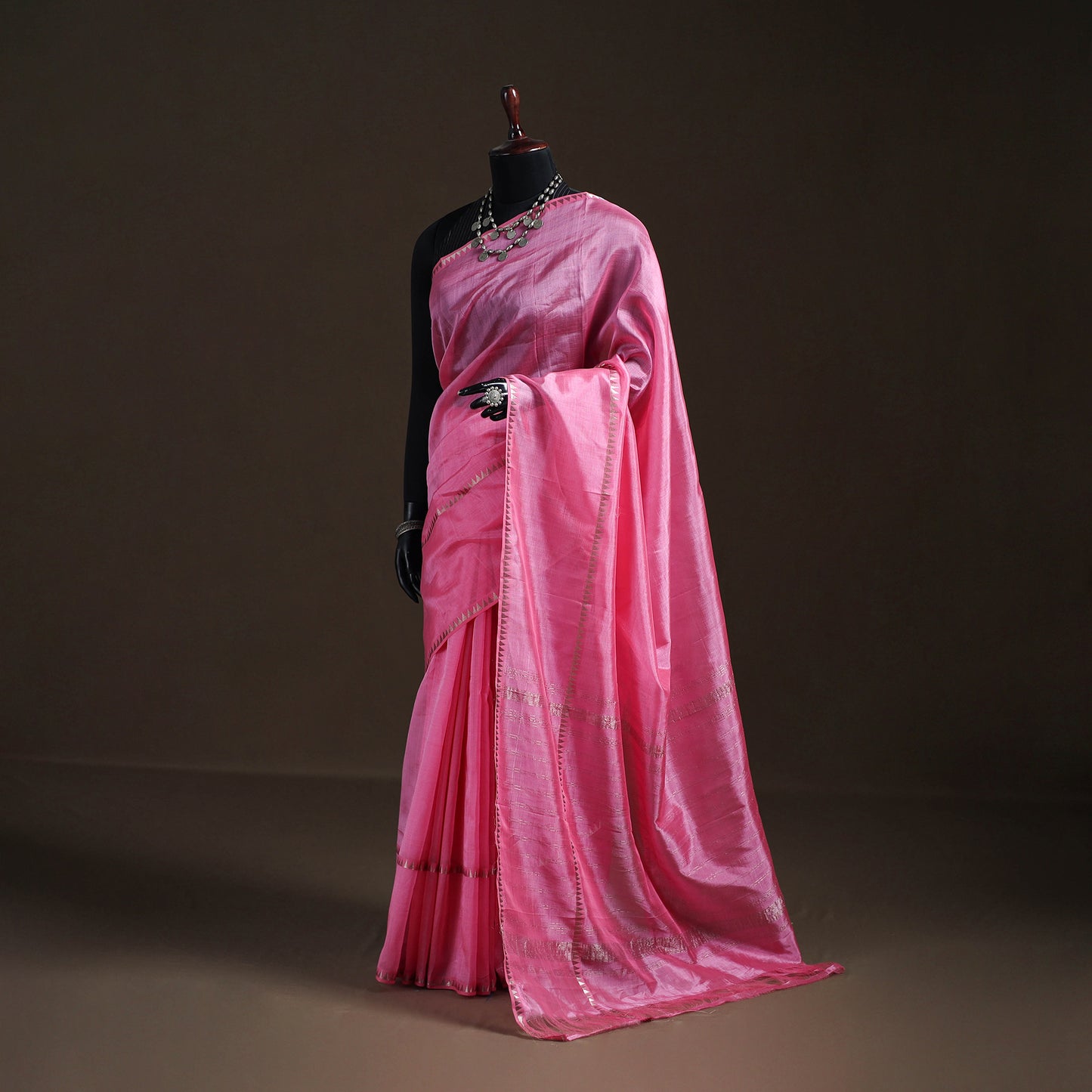 Pink - Mangalagiri Handwoven Pure Silk Pattu Saree 36