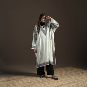 Kashmiri Heavy Sozni Hand Embroidered Handwoven Merino Wool Pheran 24