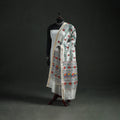 Handloom Chanderi Silk Handpainted Madhubani Dupatta with Zari Border 53