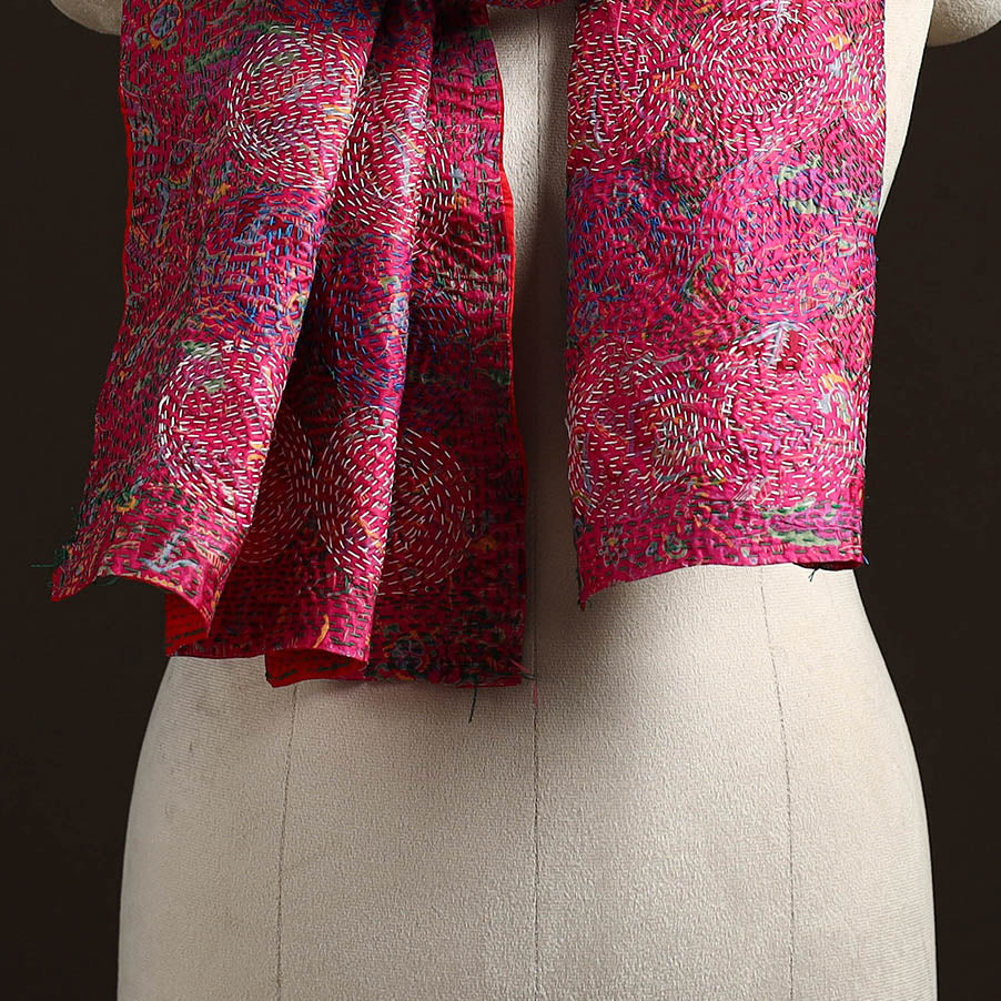 Reversible Silk Bengal Hand Kantha Stitch Stole 193