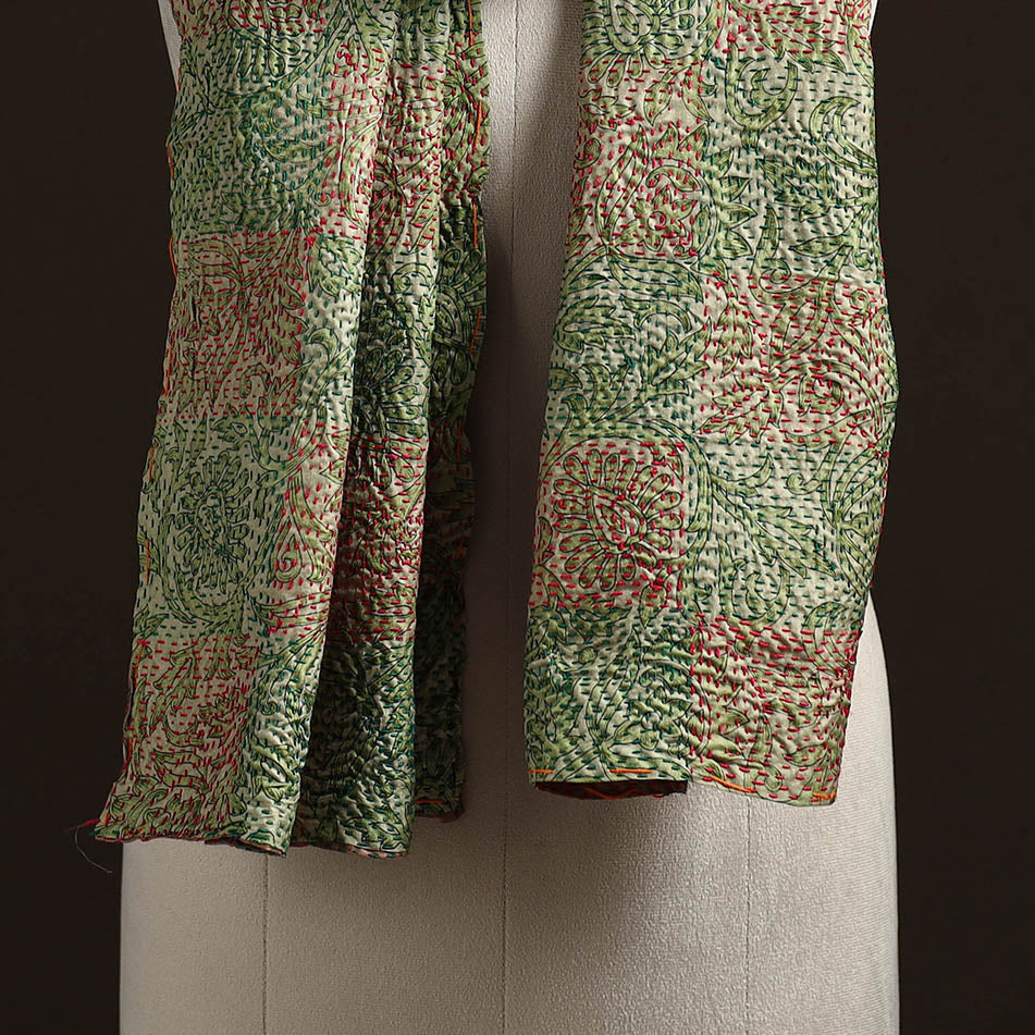 Reversible Silk Bengal Hand Kantha Stitch Stole 194
