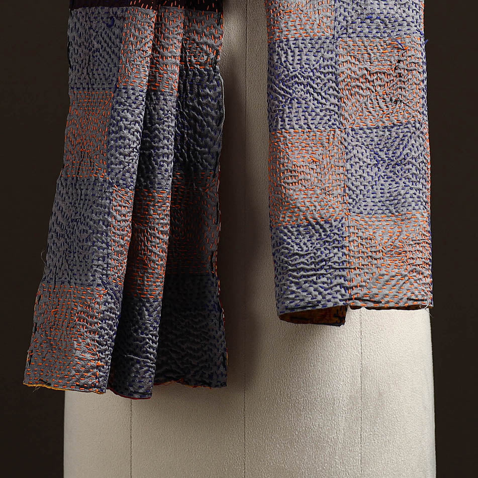 Reversible Silk Bengal Hand Kantha Stitch Stole 195